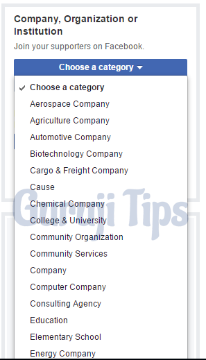 Select Category and fill name