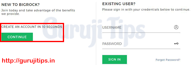 bigrock login