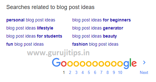 Related Search blog post idea