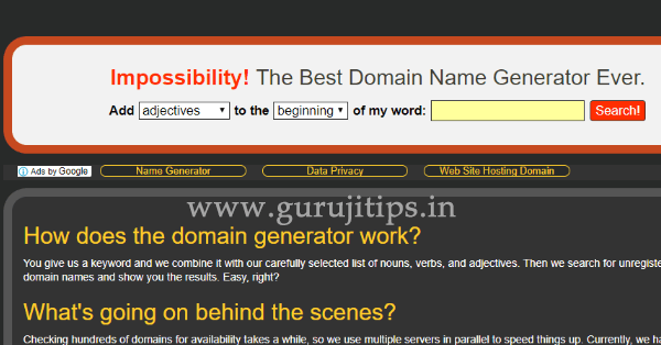 impossibility domain name generator